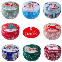 christmas scented candle tin jar portable travel soy wax plant candle gift box