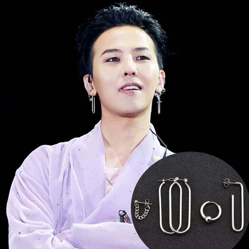 Серьги Quan Zhilong GD Same Sle модные серьги длинные персональные корейские Punk для мужчин