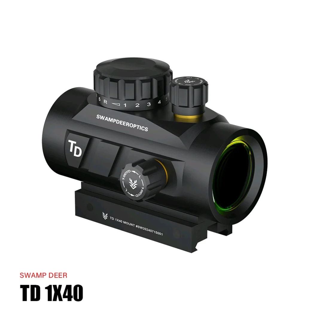 Фото TD1X40 красная точка голографическое красно-зеленое пятиуровневое освещение с большим полем зрения и регулируемым металлическим перекрестием №4