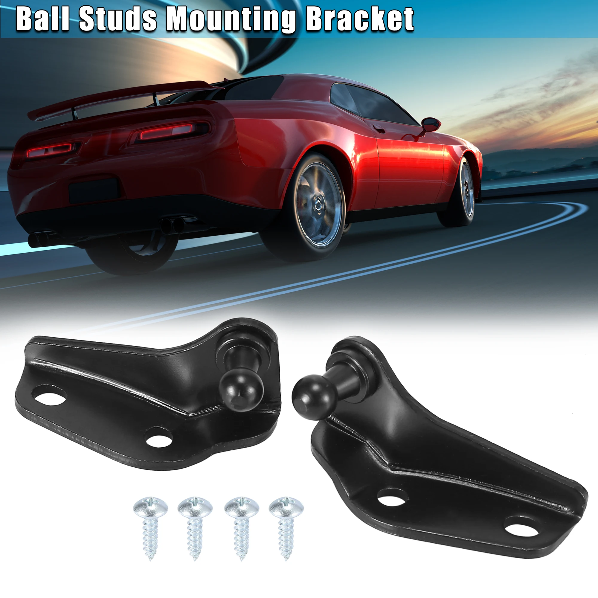 

X Autohaux 1 Set Car Ball Studs Shock Mounting Brackets for Gas Struts Shocks Bracket with Screws 61x28x21mm