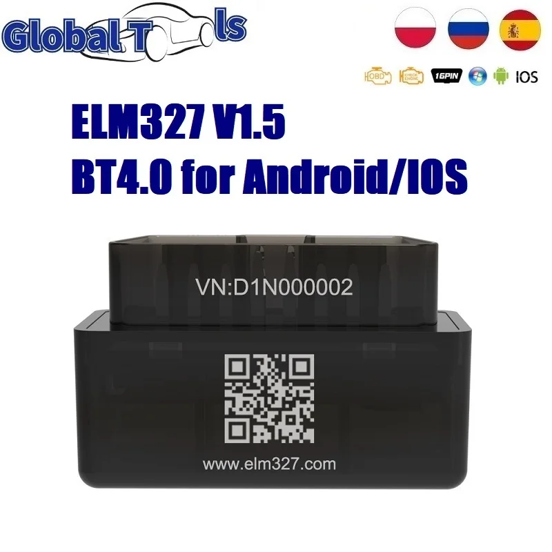

Считыватель штрих-кодов A + Quality MINI ELM 327 V1.5 и сканирующий инструмент Bluetooth-совместим с 4,0 для IOS Android Windows
