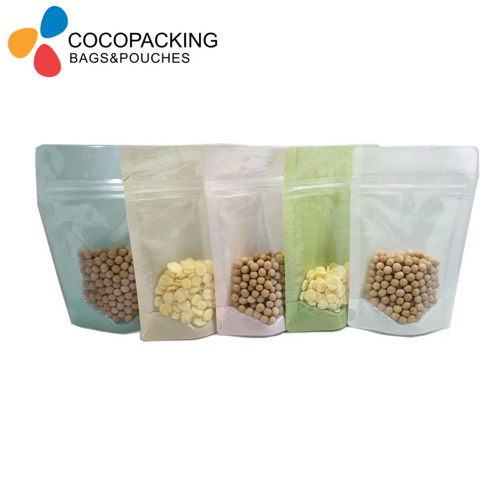

9x15cm Stand Up Zipper Plastic Bag Front Clear Reclosable Packaging Pouches Ziplock Snacks Nuts Storage Bags With Tear Notch