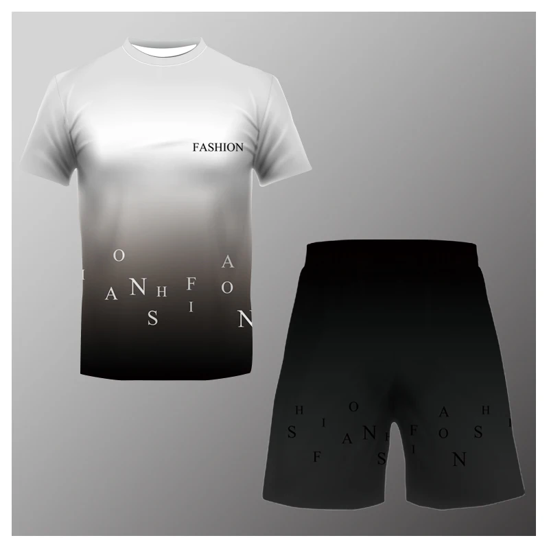 

Summer New Hot Men's Clothing Loose Thin Section Short Sleeve Gradient Fashion Trend Series 3D Printing Round Neck T-shirt 2022