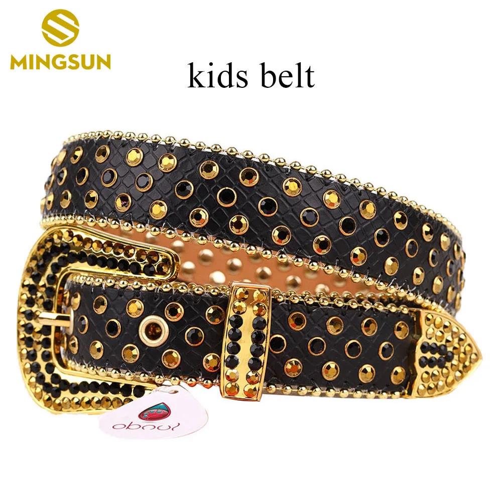 Fashion Children's Belts Boy Girl Rhinestones Studded Waistband Dresses Child Belt Baby Kid Jeans Waist Accessories Cowboy Belts