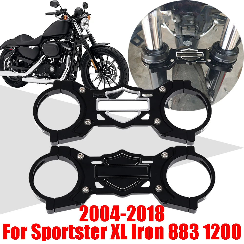 For Harley Sportster XL Iron 883 1200 Accessories Front Fork Balance Shock Bracket Absorber Brace Suspension Steering Holder