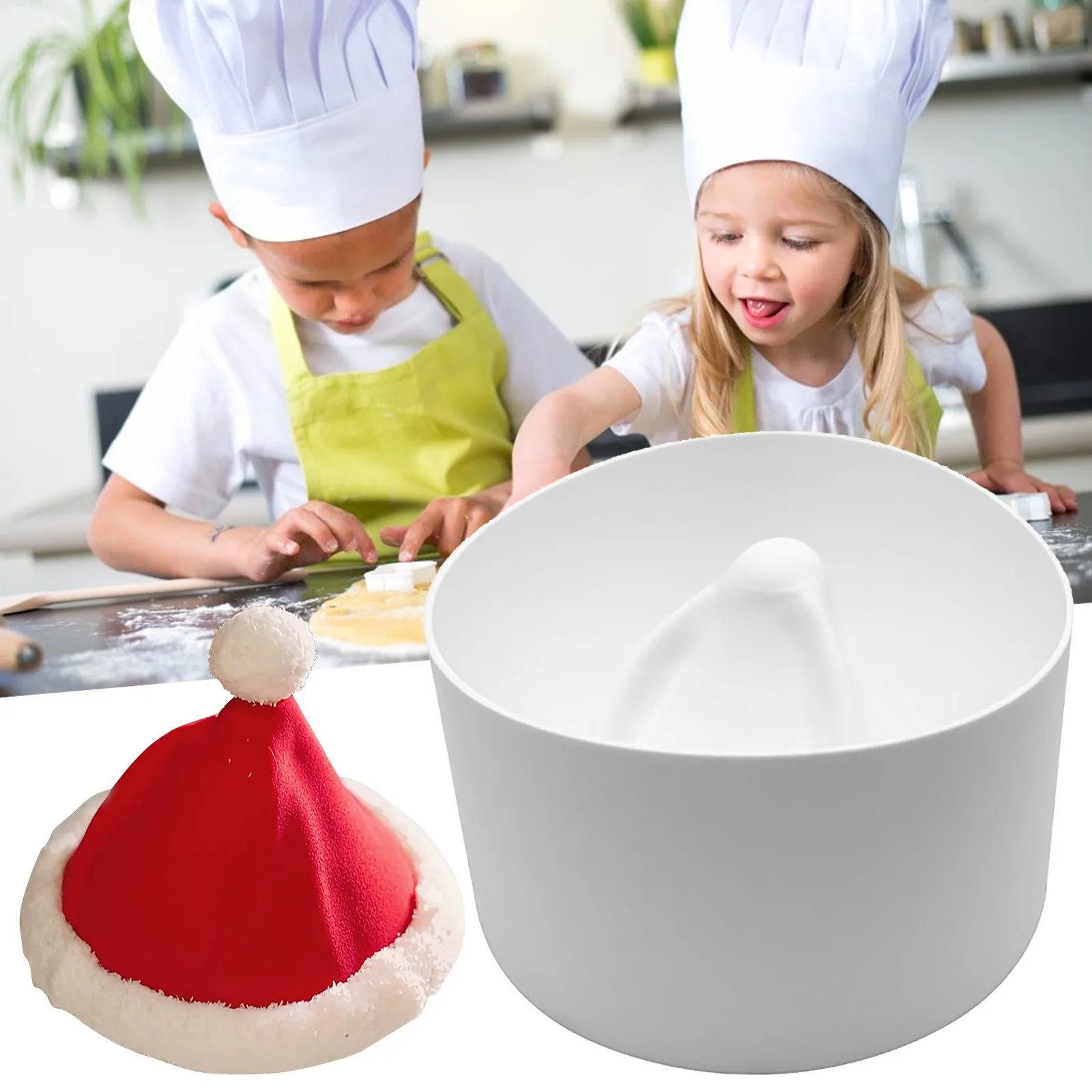 

Рождественская шляпа, инструмент для торта, силиконовый инструмент для помадки, инструмент для французского десерта, большая глубокая сков...