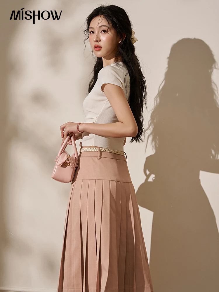 MISHOW жаккардовая трикотажная футболка с короткими рукавами и бабочкой женская