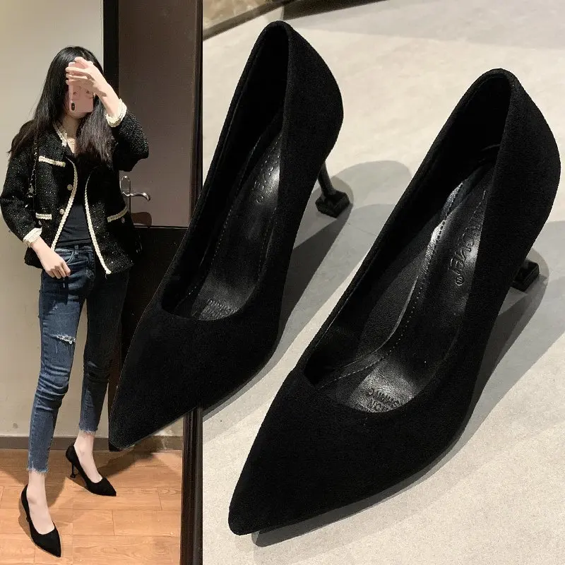 

Sexy Women Pumps Spring/Autumn High Heels Pointed Toe Black Wedding Shoes Sexy High Heel Shoes for Women Pumps