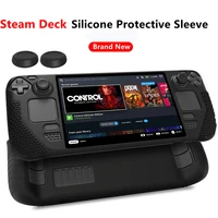 new protective cover shell for steam deck non slip shockproof silicone cover with 2 joystick caps accessories