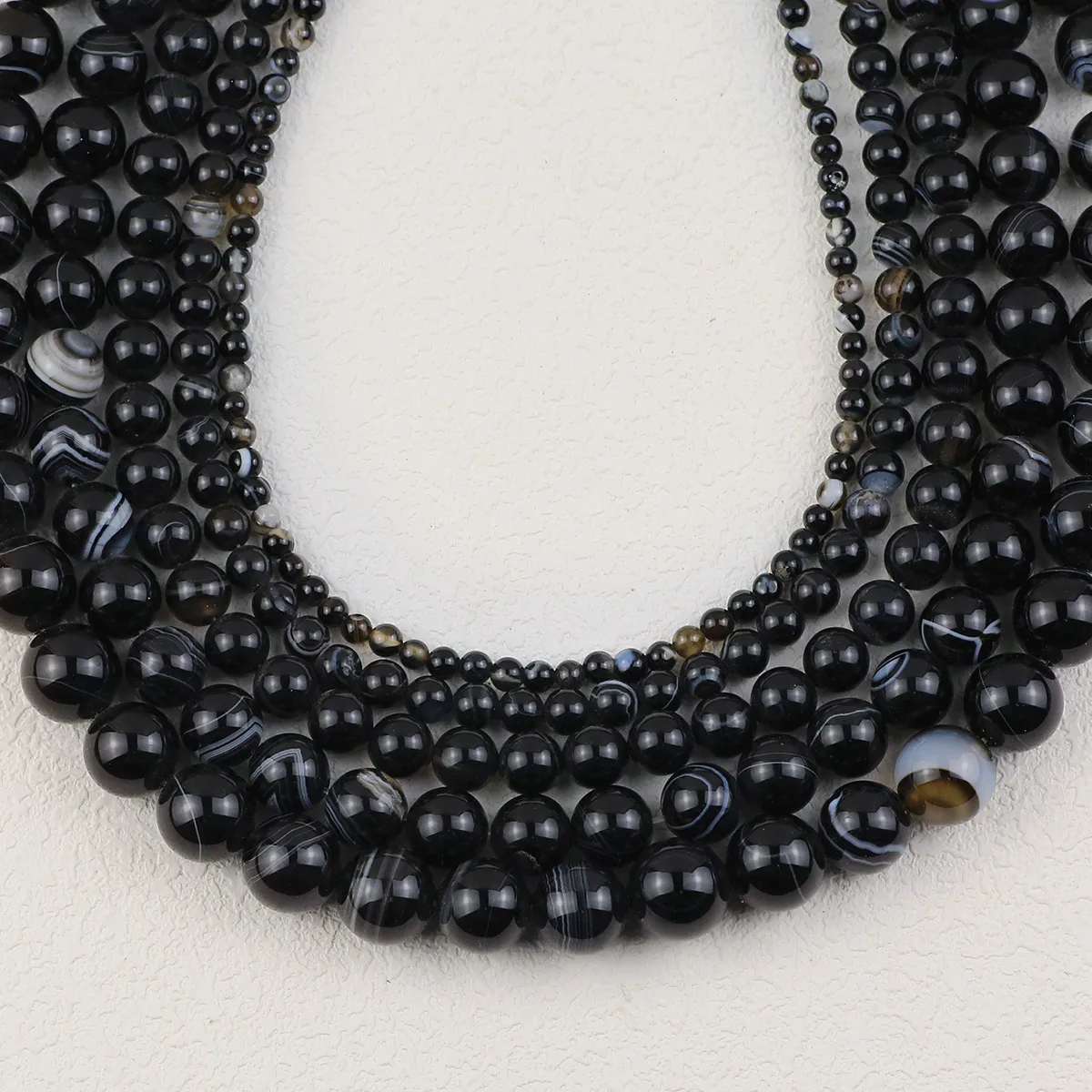 Бусины из натурального черного агата в полоску круглые бусины россыпью 4 6 8 10 12 мм