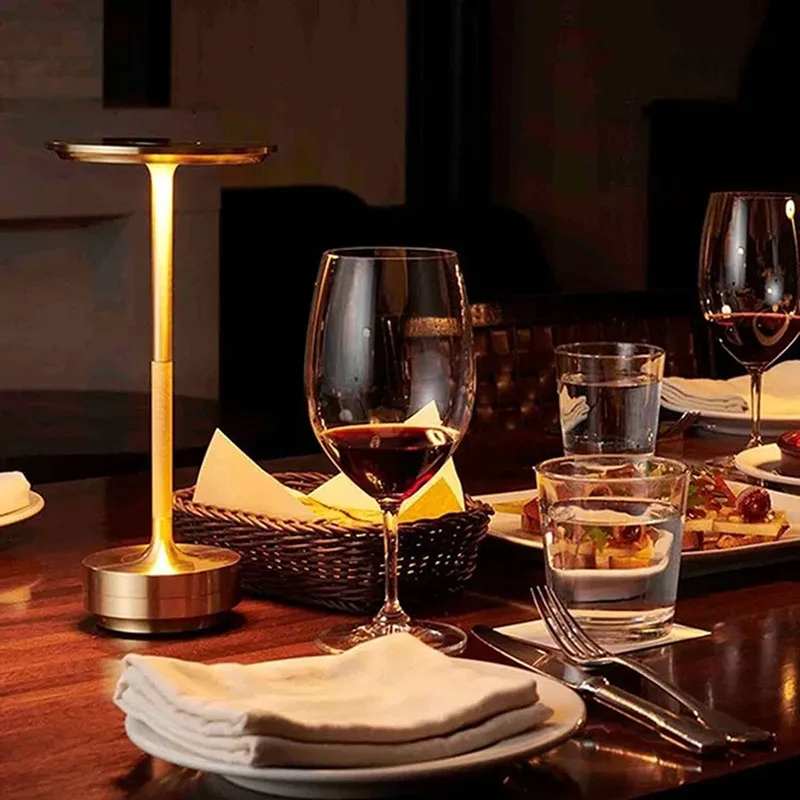 Lámpara LED de mesa para Bar, luz recargable táctil de 3000mAh, regulable, portátil, para restaurante, café, Patio, 10Q