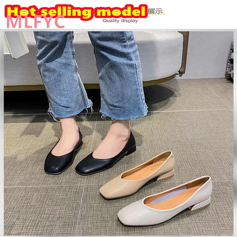 

Single Shoe Women's Spring and Autumn New Style Single Shoe Comfortable Small Leather Shoes Casual Women's Shoes Grandma's Shoes