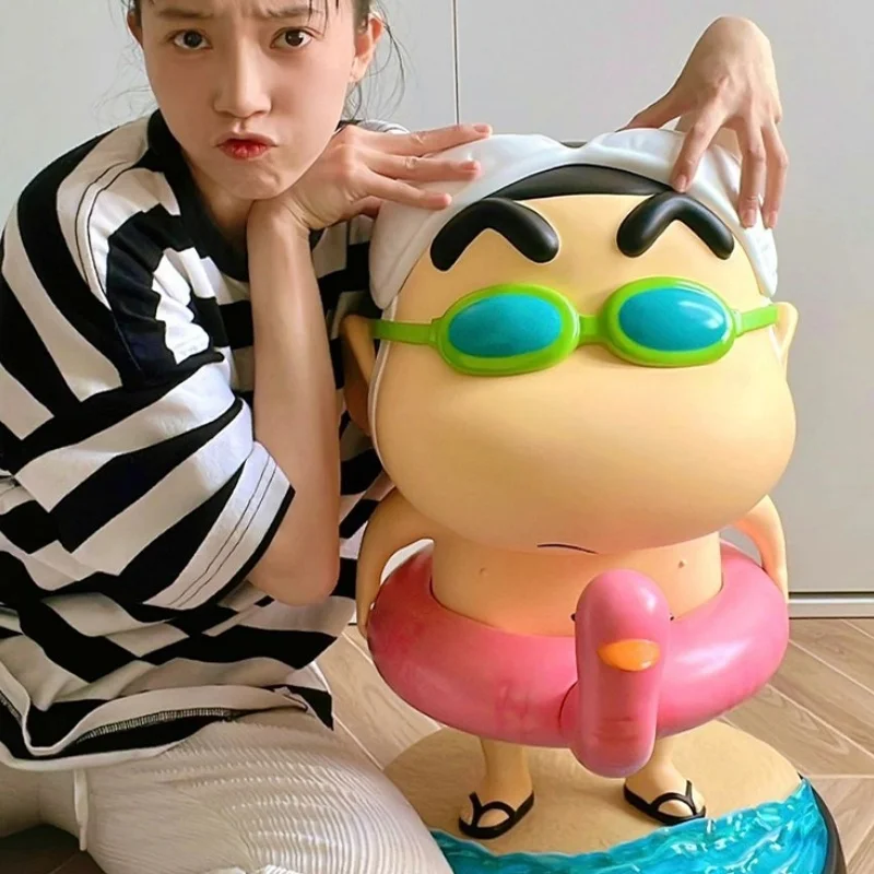 

Anime Crayon Shin-chan Large Action Figure Shinnosuke Nohara Figurine Collection Pvc Model Doll Summer Swim Ring Statue Toy Gift