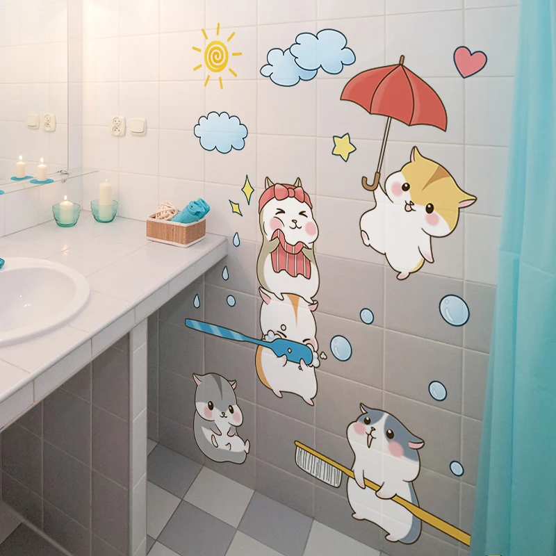 

Cartoon Animals Wall Stickers DIY Hamsters Mural Decals for Kids Rooms Baby Bedroom Children Nursery Bathroom Home Decoration