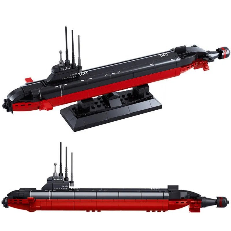 

193Pcs Navy Army Nuclear-powered Submarine Ballistic Missile Atomic SSBN Brinquedos Building Blocks Sets Educational Kids Toys