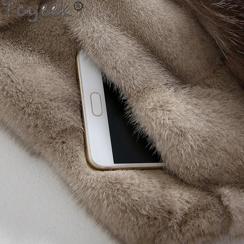 Tcyeek Жилет из натуральной норки Женские меховые куртки Цельная женская норка 2024