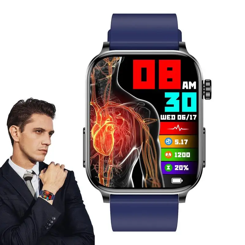 

1,96 дюймовые HD неинвазивные Смарт-часы беспроводные пульсометр артериальное давление мониторинг здоровья IP67 водонепроницаемые фитнес-часы для IOS