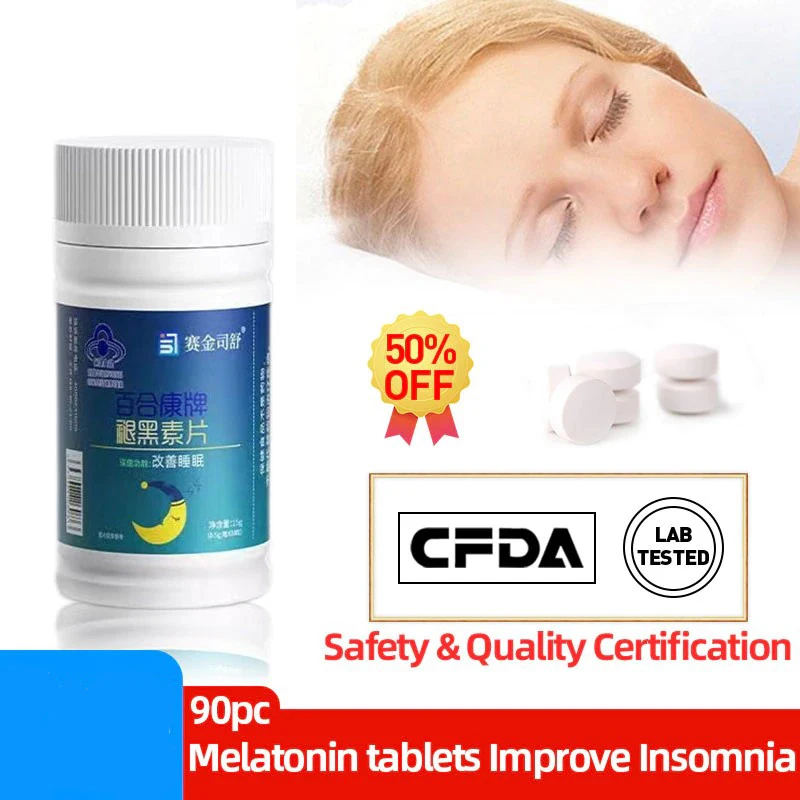 

Melatonin Supplement Capsules Sleeping Pills Insomnia Treatment Help Improve Deep Sleep Medicine Vitamin B6 Tablets CFDA Approve