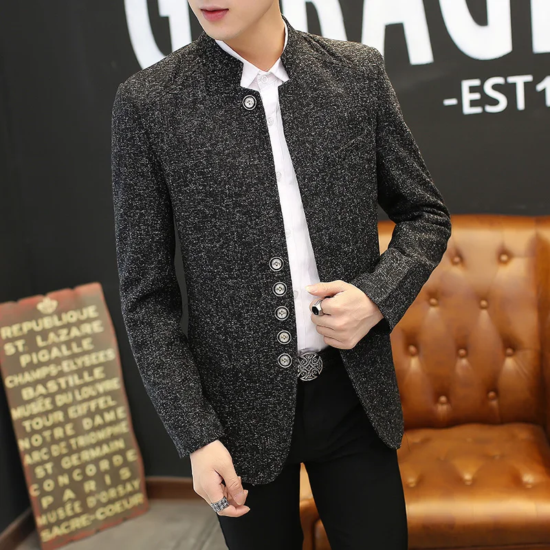 

Men's Coat Spring Autumn 2022 New Small Suit Chinese Style Fashion Slim Zhongshan Suit Male Young Button 3XL4XL Men Jacket
