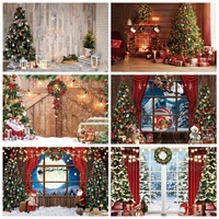 christmas backdrop fireplace winter window santa claus xmas photocall baby photography background photobooth photo shoot props