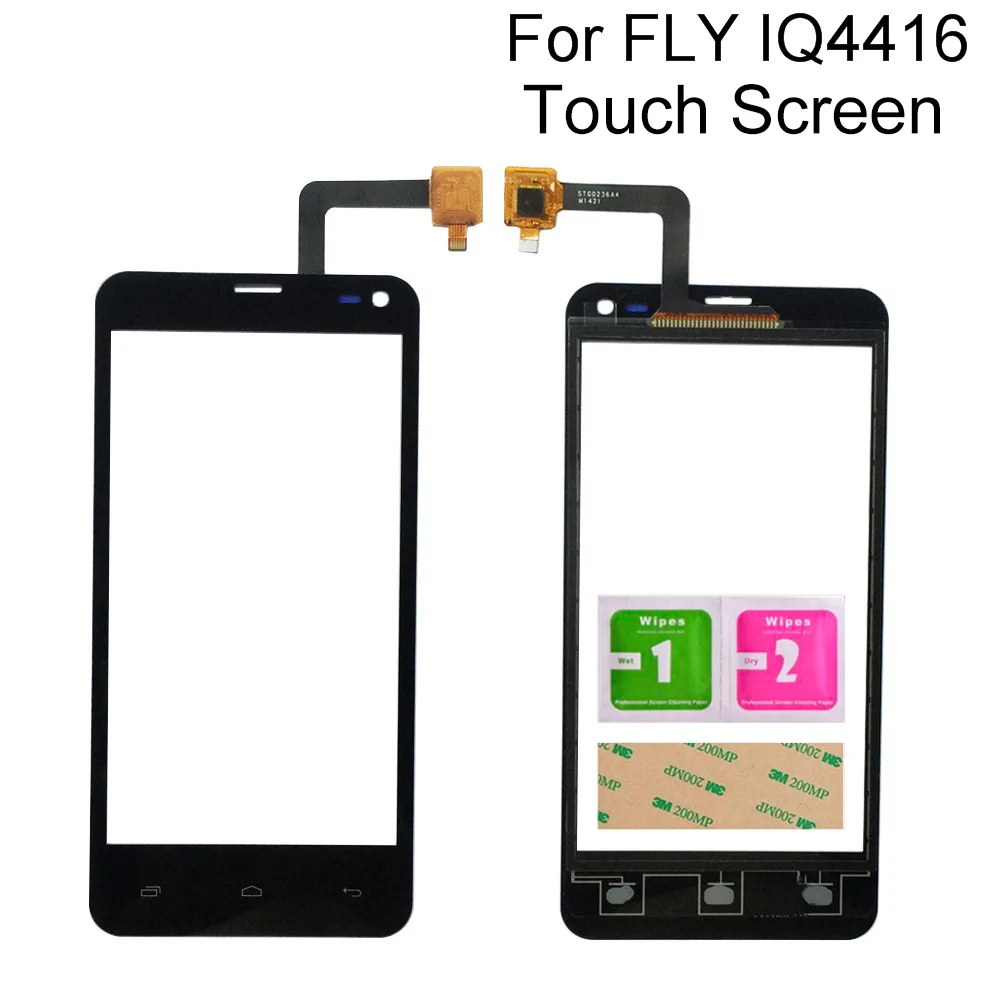 

Передняя Сенсорная панель 4,5 дюйма для Fly IQ4416 Era Life 5 IQ 4416, сенсорный экран, дигитайзер, Сменное стекло, инструменты для замены, 3M клей