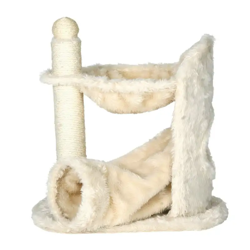 

Gandia Sisal & Plush 1-Level 26.8" Cat Tree with Scratching Post, Hammock & Tunnel, Cream