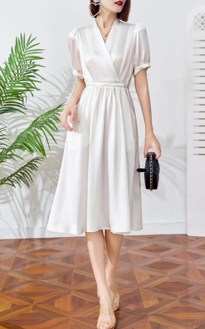2023 spring and summer women's clothing fashion new Silk Dress0609