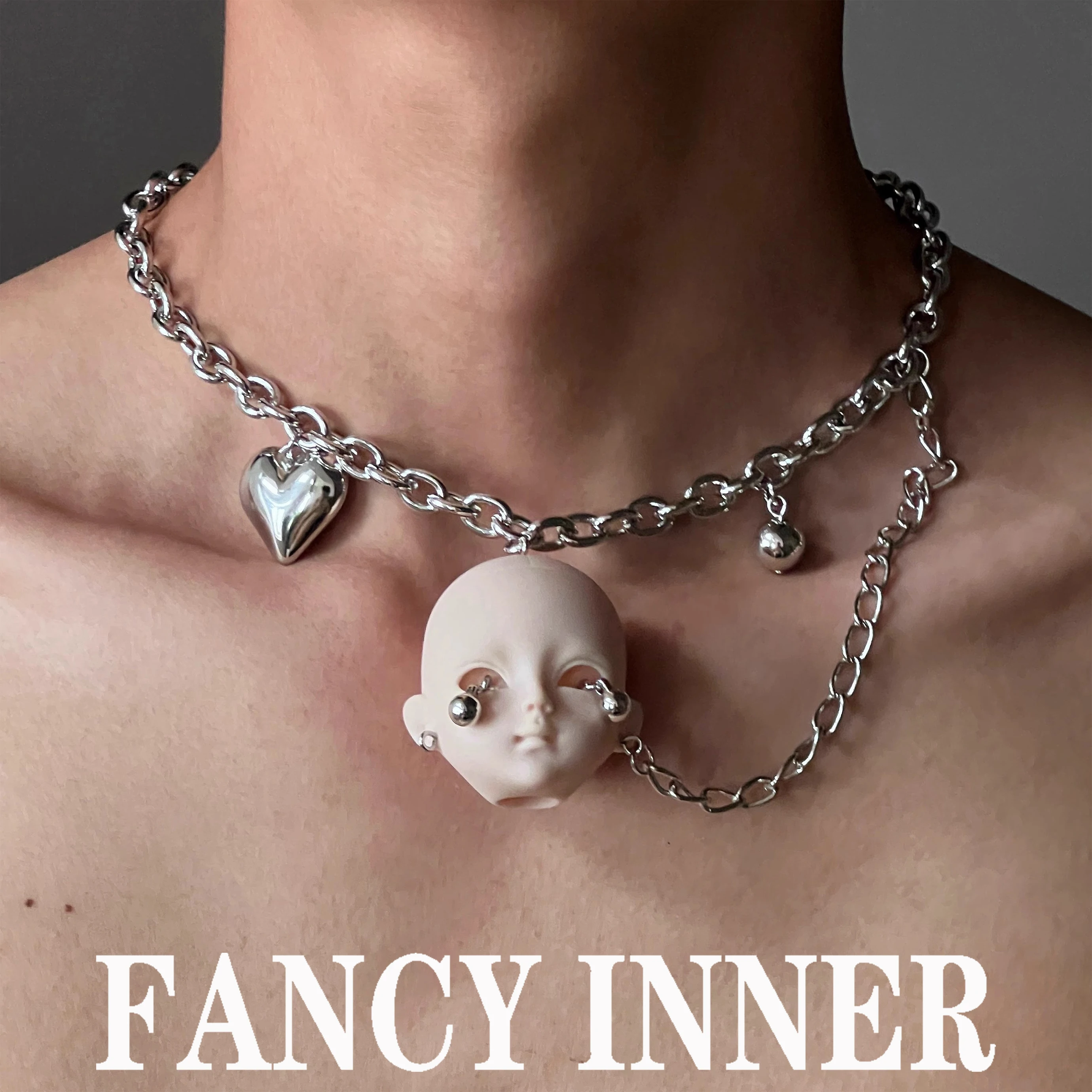 Новинка 2024 ожерелье с куклой в стиле панк дьявол раньше Y2K подкульптурное