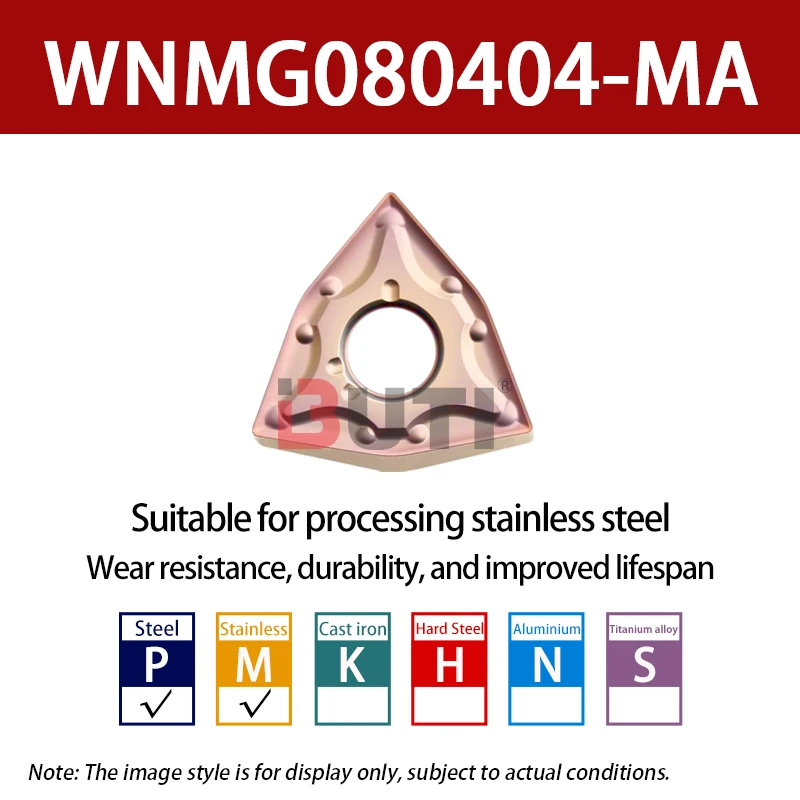 Специализированное лезвие токарного станка с ЧПУ WNMG080404 WNMG080408 WNMG080412 MA MS JMS MQ HS R-S L-S MM HA MA Режущая пластина с треугольным пазом