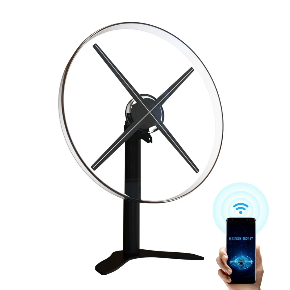 

3D Hologram LED Fan Display with Acrylic DZ52 Wiikk 52cm Advertising Display Cover Holographic Projector CE Rohs FCC 1600*576