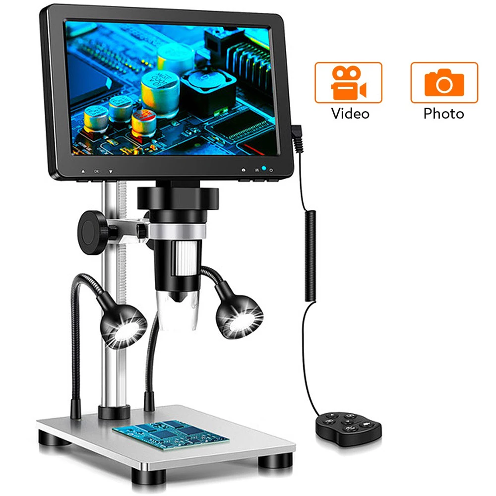 

New DM9 7 Inch LCD Microscope 1200X Digital 1080P HD Scope Coin Magnifier Repair Tool with 10 LED Lights for Science Observing