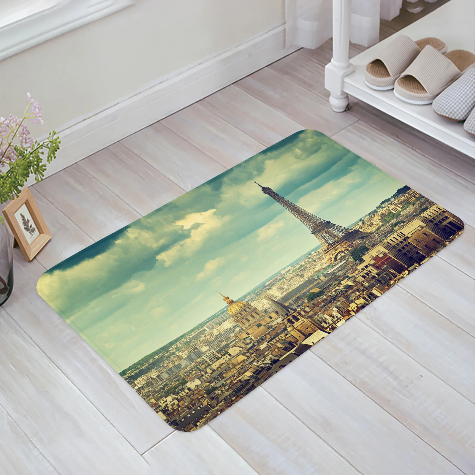 

Французская Эйфелева башня, городской напольный коврик, коврик для входной двери, коврик для гостиной и кухни, нескользящий ковер, коврик дл...