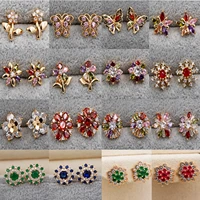 30 style trendy stud earrings for womens gold plating flower red green blue earrings trendy wedding jewelry gift accesories