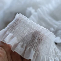 1m white cotton embroidered elastic lace gathered cuffs clothing collar 8cm ribbon edging trim decor diy dresses sewing edge v6