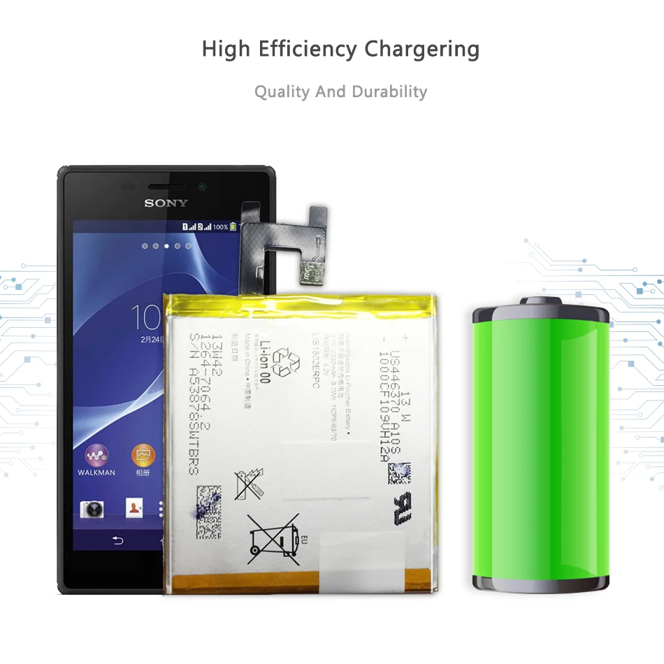 Сменная батарея для SONY Xperia Z L36h L36i c6602 SO-02E C6603 S39H LIS1502ERPC LIS1551ERPC Подлинная 2330 мАч -