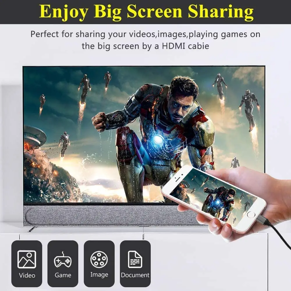 lightning to hdmi adapter cable 2m 1080p hdmi sync screen digital tv hd adapter converter cable for iphone ios to hdtvprojector free global shipping
