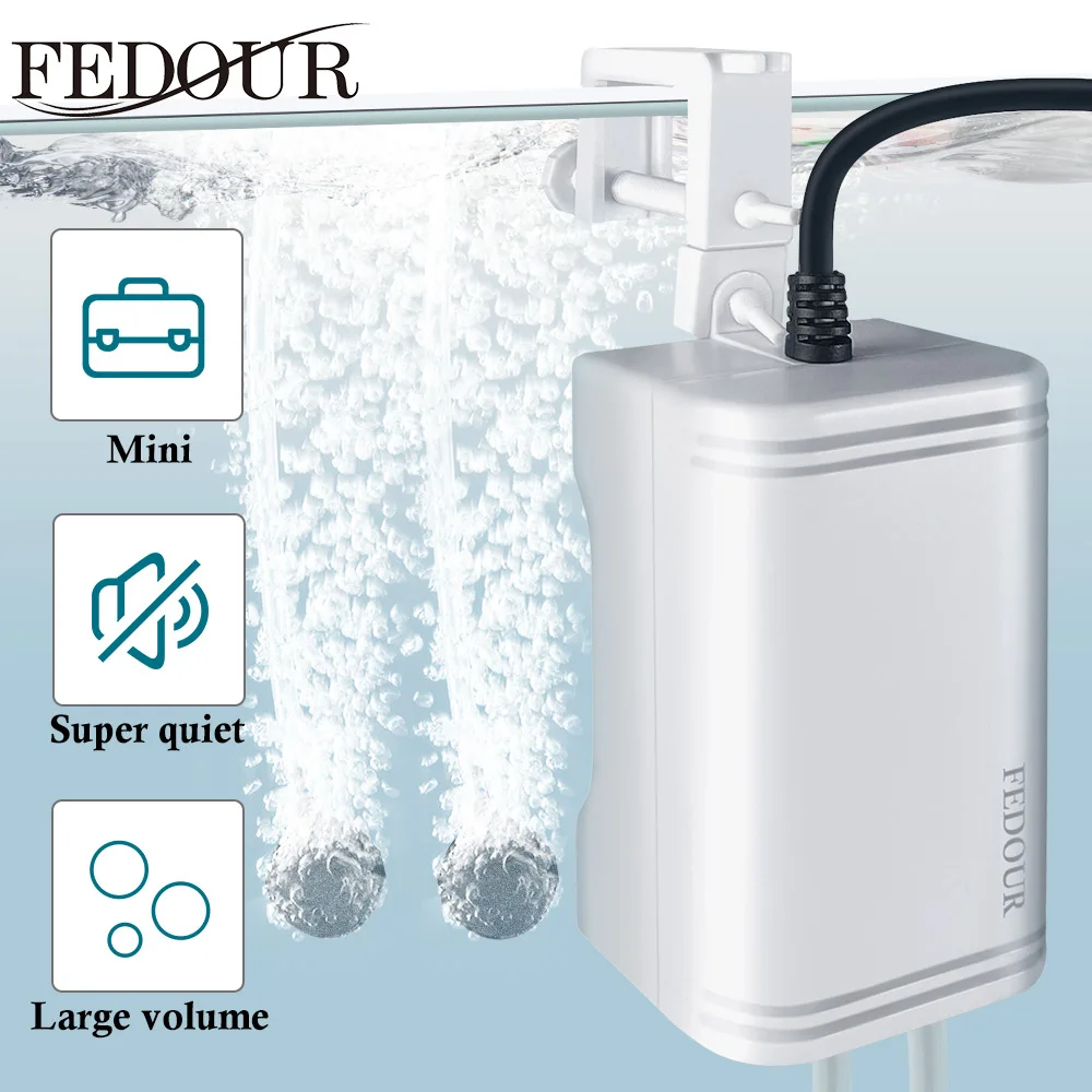 Dual Outlets With Check Valve Portable Oxygen Pump Aquarium Accessories