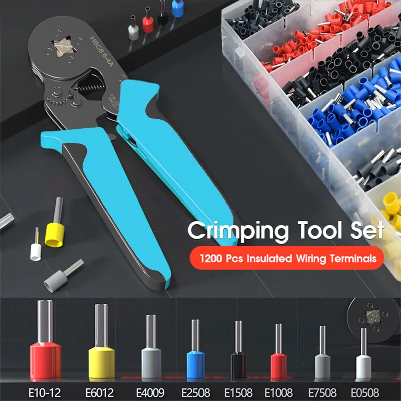 

Tubular Terminal Hand Tools Crimping Pliers HSC8 6-4 0.25-10mm² 23-7AWG 6-6 0.25-6mm² High Precision Wire Ferrule Clamp Sets New