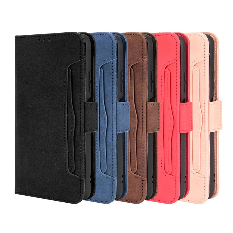 

Multiple Card Slots Flip Phone Case Portable Magnetic Buckle Wallet Leather Cover For ZTE Blade A31 A51 A71 A52 A72 V30 Vita