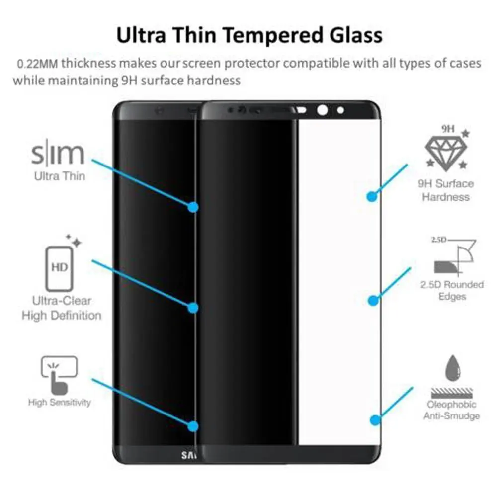 Изогнутый край 3D холодная резьба полное покрытие закаленное стекло для LG G6