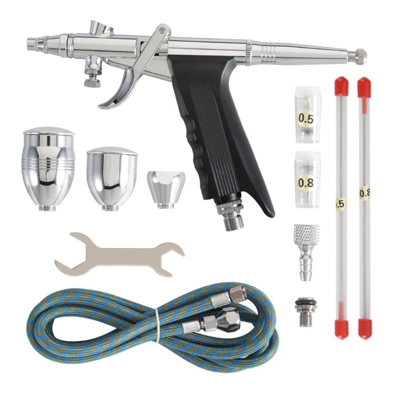 

Набор аэрографов Аэрографы одинарного действия с иглами 0,38 и 0,5 мм, чашка для жидкости 1 4 унции для рисования моделей,