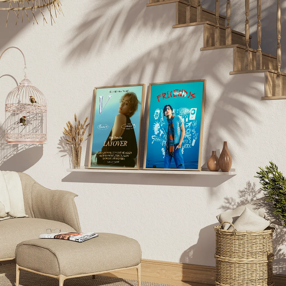 K-Kim Tae H-Hyung V аниме постеры липкие HD качество настенные искусства ретро для дома