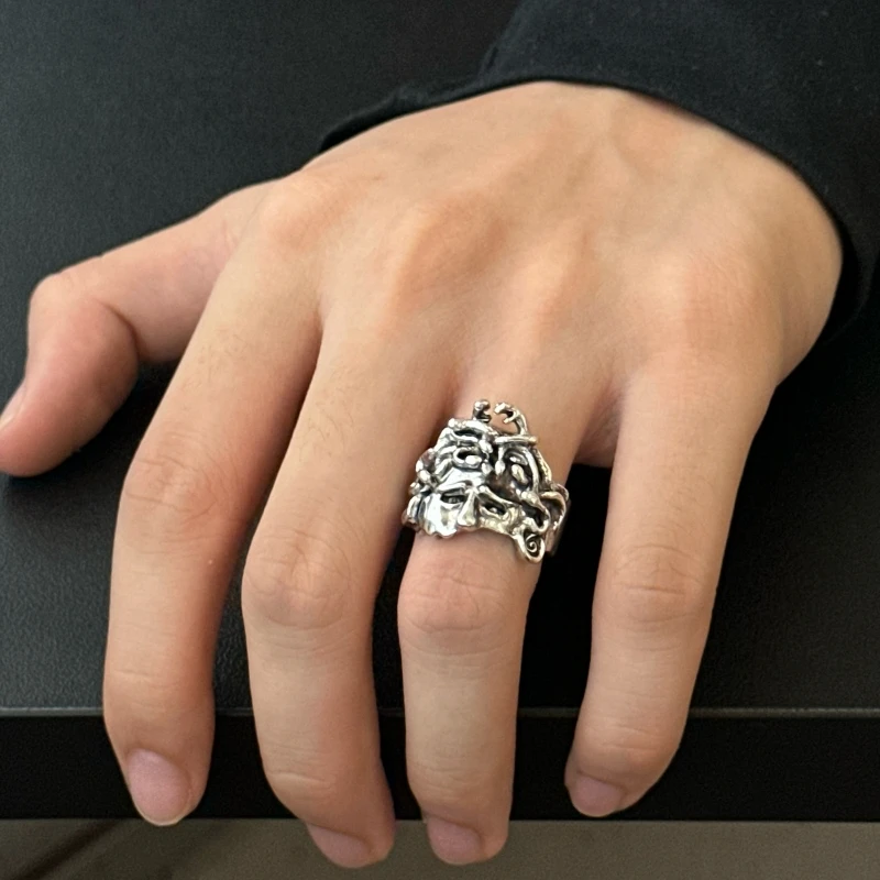 Vintage Greek Mythology Half Face Medusa Women's Ring Daily Versatile Punk Hip-hop Gothic Snake Fashion Jewelry Y2k Party Gift