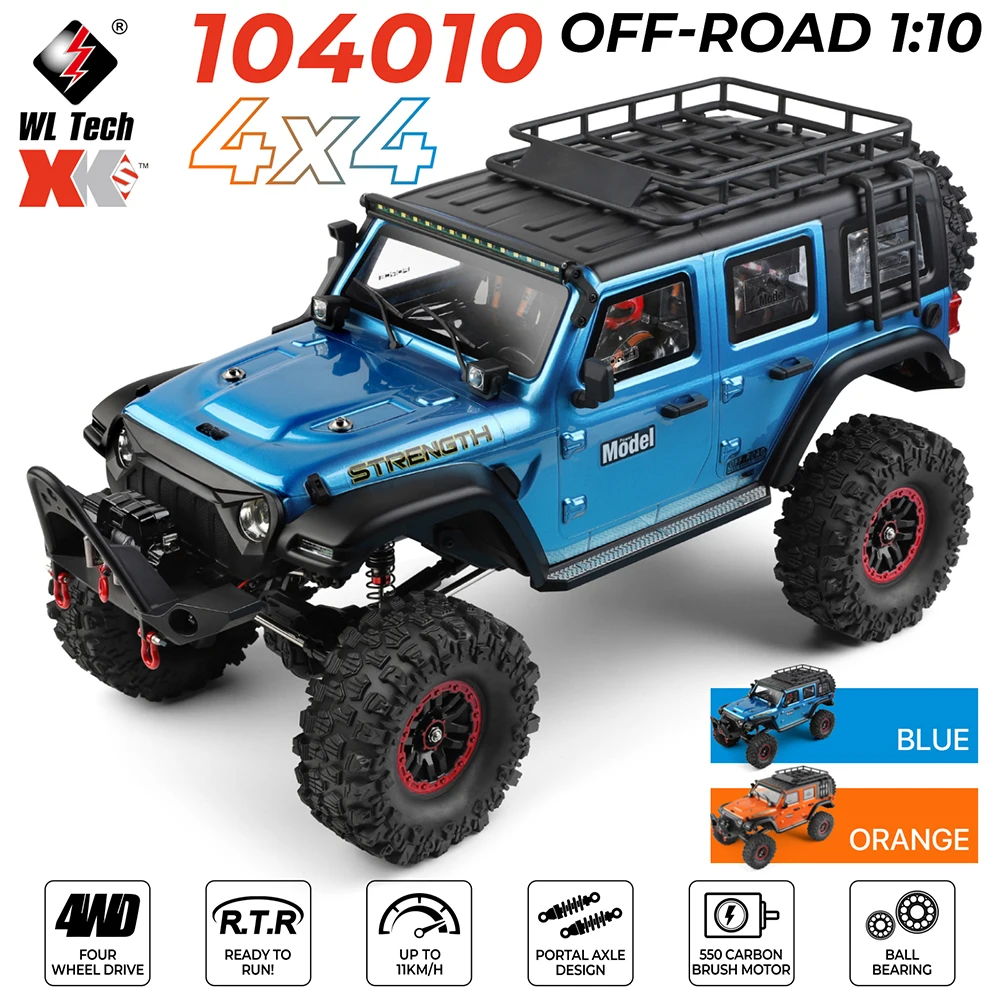 Фото Радиоуправляемая машина WLtoys 1:10 104010   Электрический альпинистский автомобиль 4WD 2,4G 100M Модели внедорожников Игрушки №1