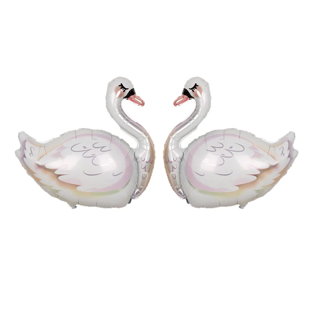 

Большие белые фольгированные шары с дизайном лебедя