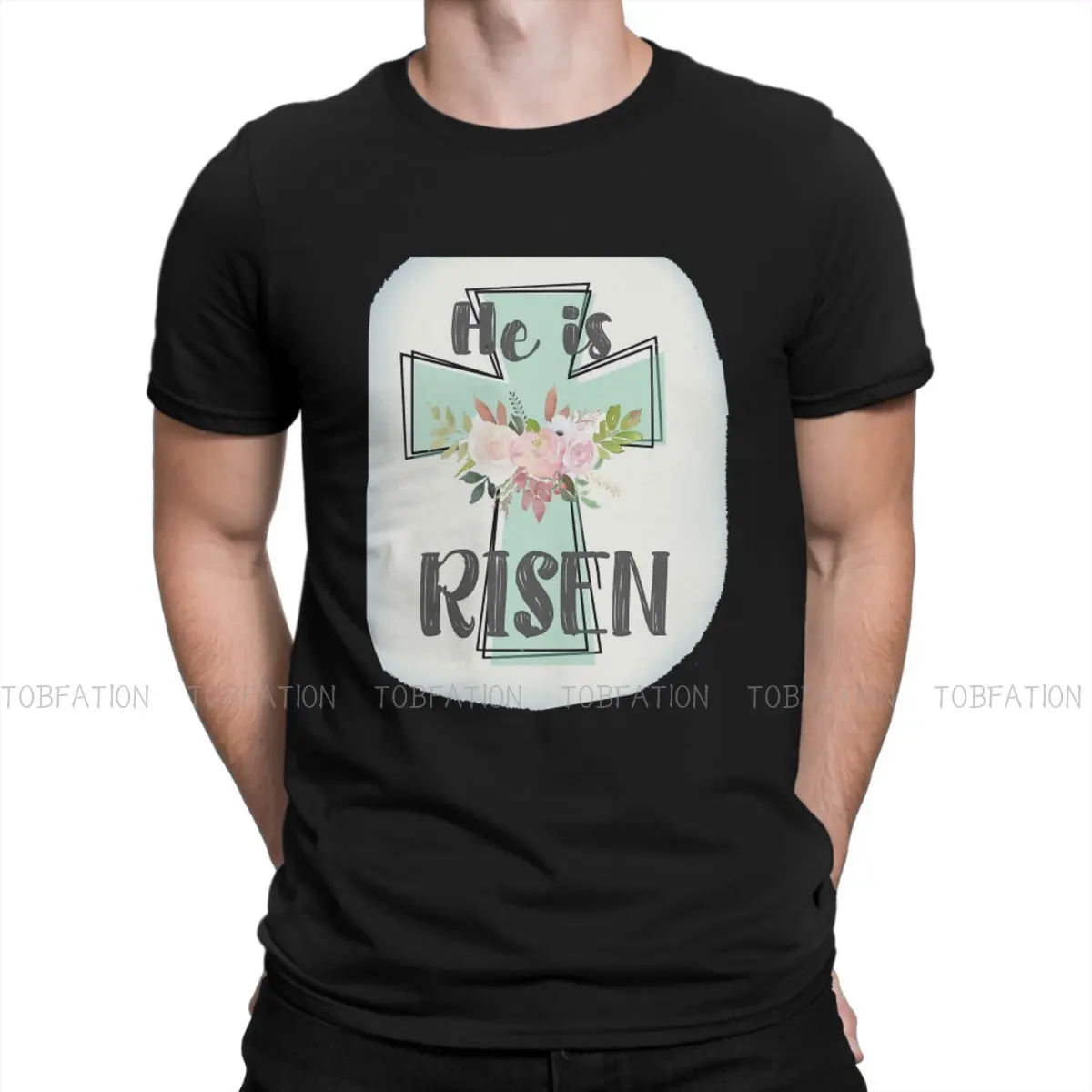

He is Risen Newest TShirts Jesus Christ Nativity Male Graphic Fabric Streetwear T Shirt O Neck Oversized