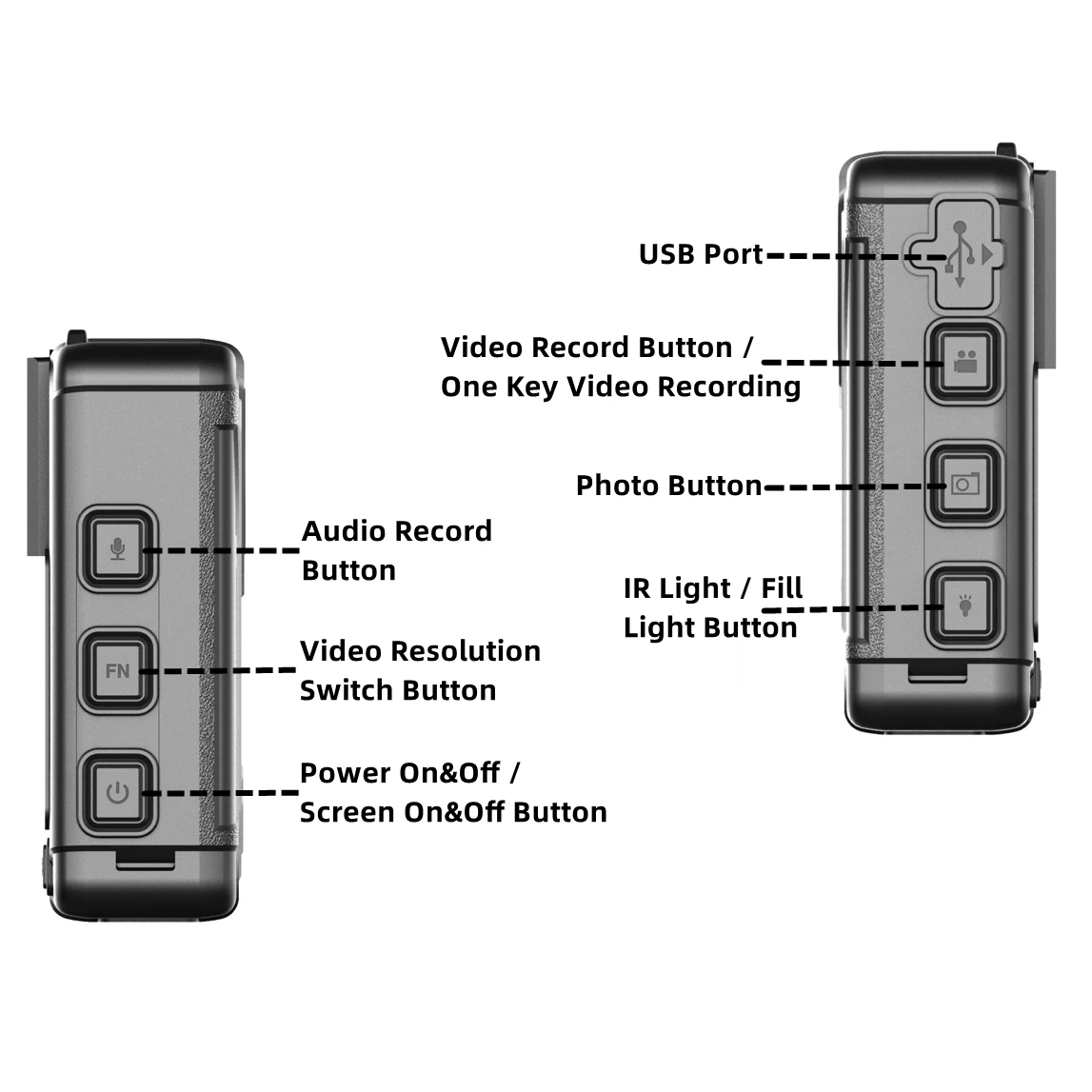 Нательная полицейская камера sharp73 1296P с GPS ночным видением 12 часов ношения