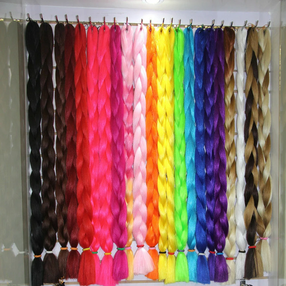 

82 Inch Synthetic Xpression Jumbo Braiding Hair Accessories 165g Pre Stretched Kanekalon Hair Extensions For Women Box Braids