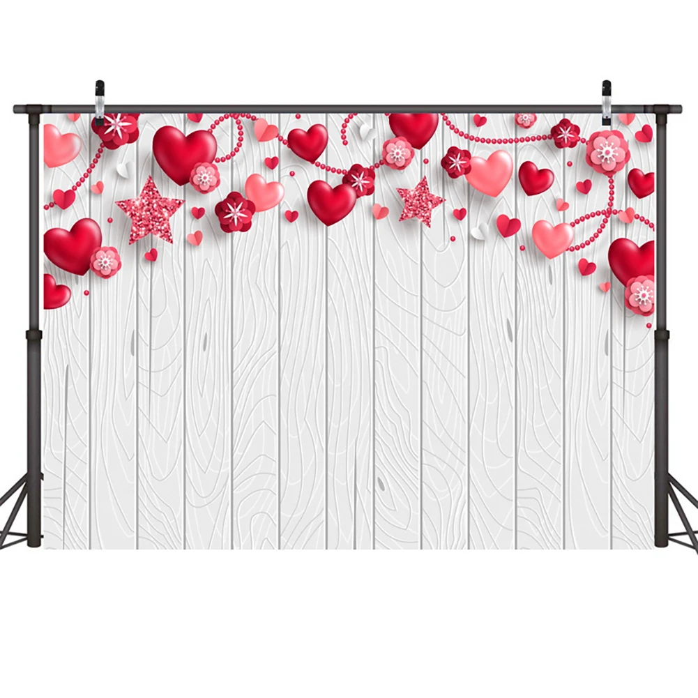 

Art Fabric Valentine Day Photography Backdrops Prop Love Heart Rose Wall Photo Studio Background Wedding Party Decoration