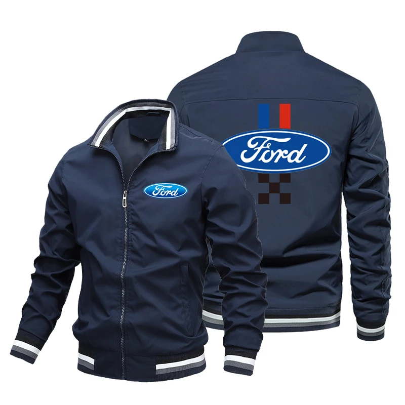 Cardigan Jacket Ford Series Spring And Autumn Men's Comfortable Waterproof Windproof Car Logo Printed Hip-Hop Sale